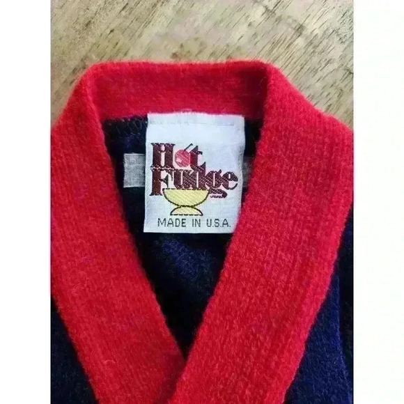 Vintage 90's Kids Hot Fudge Varsity Sweater Size 4 - Picture 3 of 6